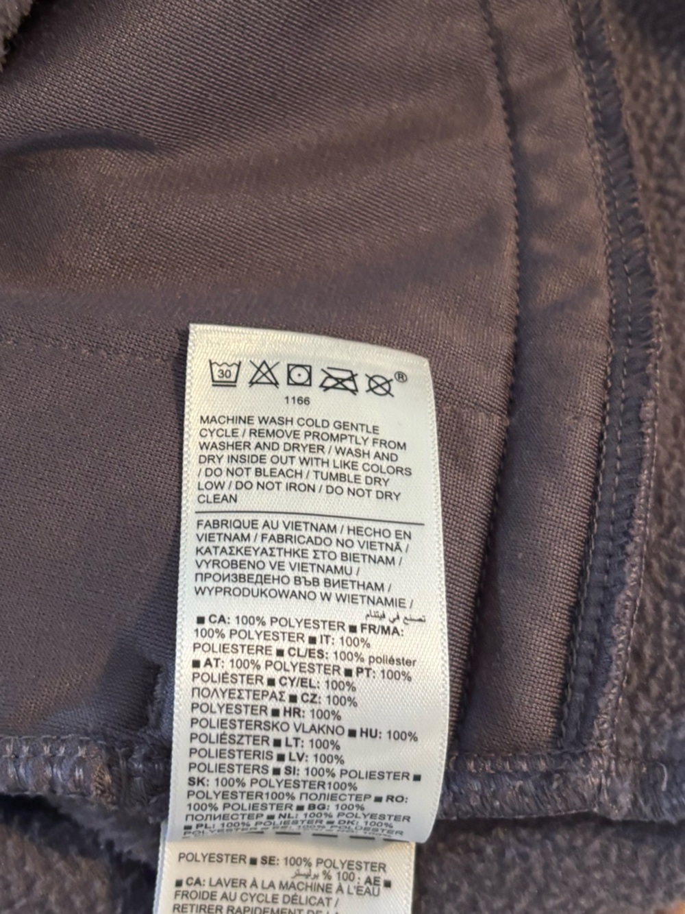 Athleta Girl Gray and Pink Snap Neck Fleece Pullover Sweatshirt Size Large (12) - Picture 5 of 6